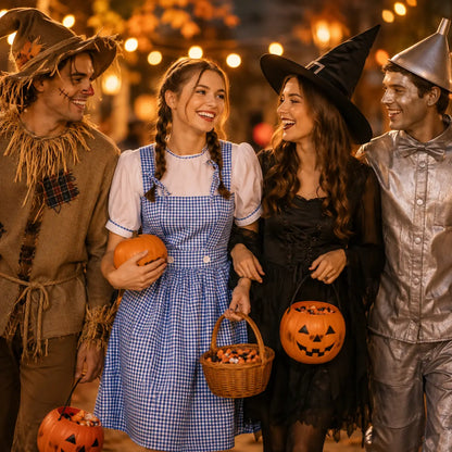 Dirndl Damen Blau Kariert Oktoberfest Kostüm mit Haarband