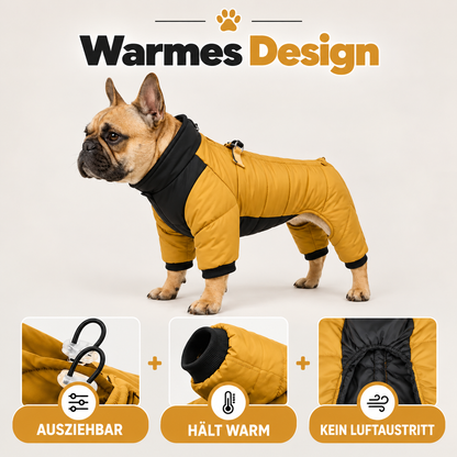 Winter Hundemantel mit Beinen & Kapuze | Wasserdicht, Reflektierend
