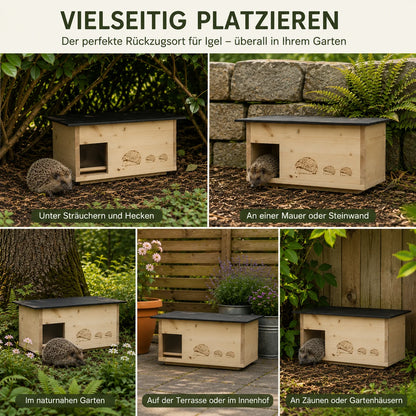 Igelhaus aus Massivholz | Wetterfestes Winterquartier für Igel