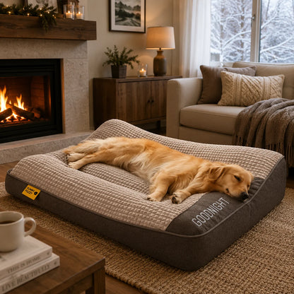 Orthopädisches Hundebett | Warmes Plüschbett für Winter & Kälte