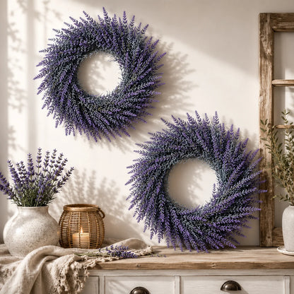 Künstlicher Türkranz Herbst | Lavendelkranz 48 cm