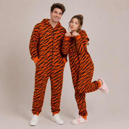Tiger Partnerlook | Onesie & Hundemantel für Mensch und Hund