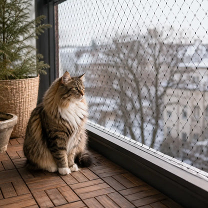 Katzennetz für Balkon | Verstärktes Sicherheitsnetz für Katzen