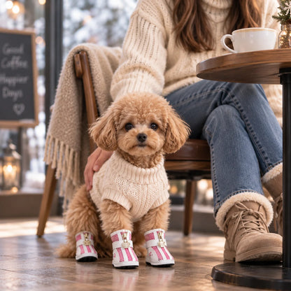 Hundeschuhe für kleine Hunde | Rutschfeste Pfotenschuhe 4er-Set