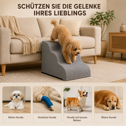 3-stufige Hundetreppe aus Schaumstoff mit rutschfestem Bezug
