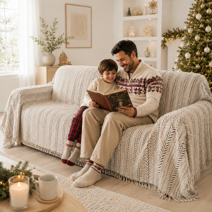 Chenille Sofabezug | Extra großer Sofaschutz für Winter & Kälte