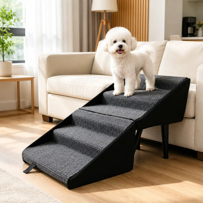 Hundetreppe für Bett & Sofa | Faltbare Haustiertreppe mit Rampe