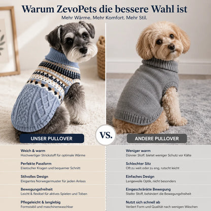 Hundepullover Vintage | Warmer Strickpullover für kleine Hunde