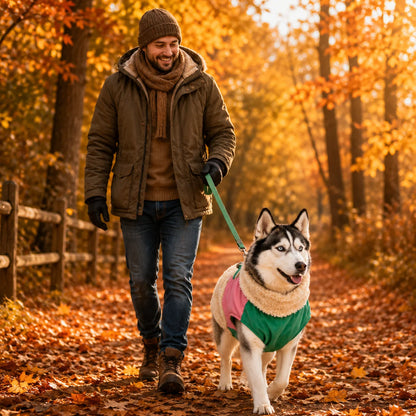 Warme Winter Hundemantel mit Fleece | Wasserabweisende Hundeweste