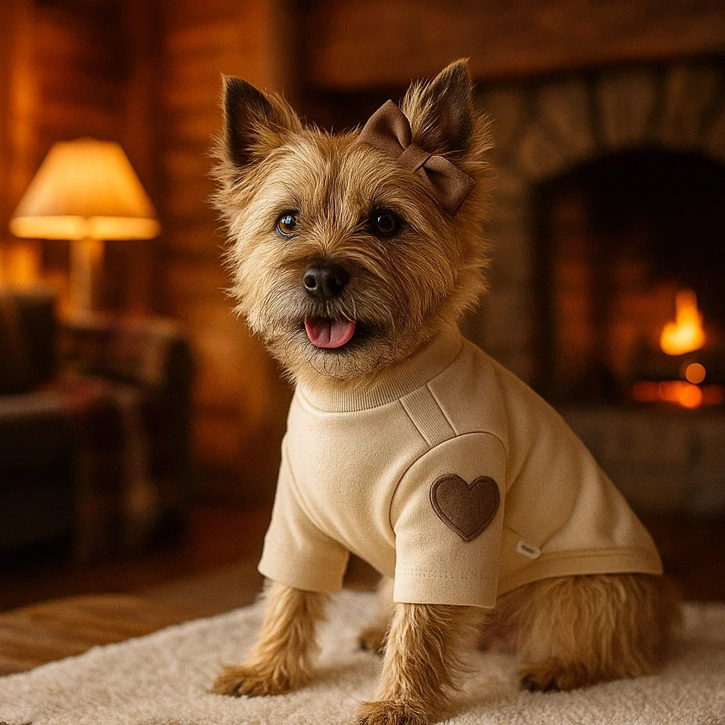 Hundemantel Herzmuster | Weicher & Süßer Hundepullover für Wintertage