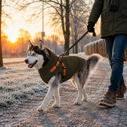 Wasserdichter Winter-Hundemantel | Warme Hundejacke mit Geschirr