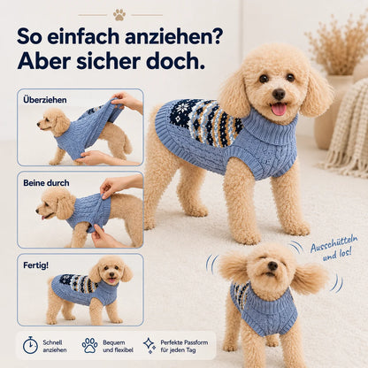 Hundepullover Vintage | Warmer Strickpullover für kleine Hunde