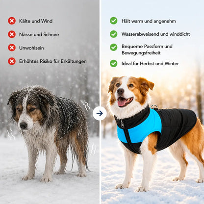 Wasserdichte Hundewinterjacke mit Reißverschluss für Hunde