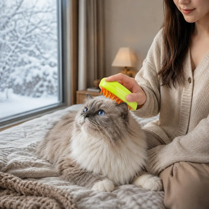 Fellbürste für Hunde & Katzen | Dampfbürste gegen lose Haare