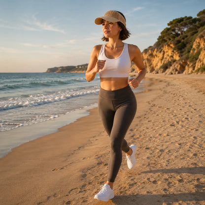 Damen Sonnenvisor mit UV-Schutz | Atmungsaktive Strick-Schildmütze
