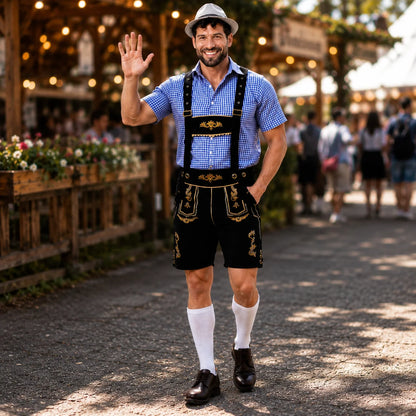 Herren Oktoberfest Lederhosen | Trachten Outfit mit Hut