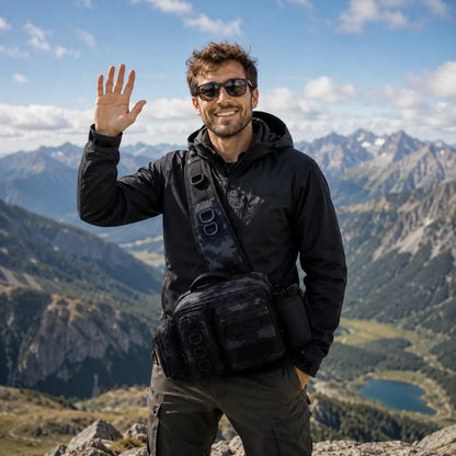 Angelrucksack Variantenbild Schwarzes Tarnmuste