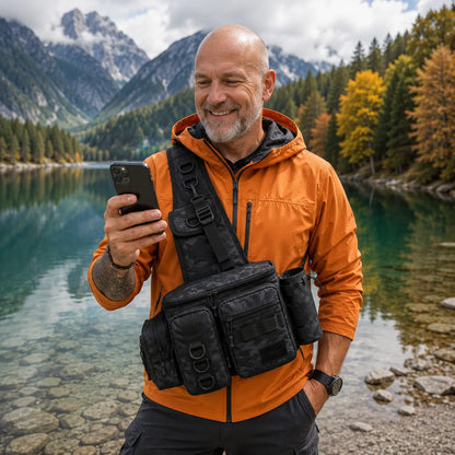 Angelrucksack Variantenbild Schwarzes Tarnmuster Stil 1