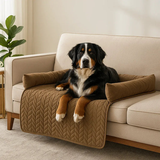 Hundebett mit Sofabezug | wasserfest & waschbar mit gemütlichem Rand