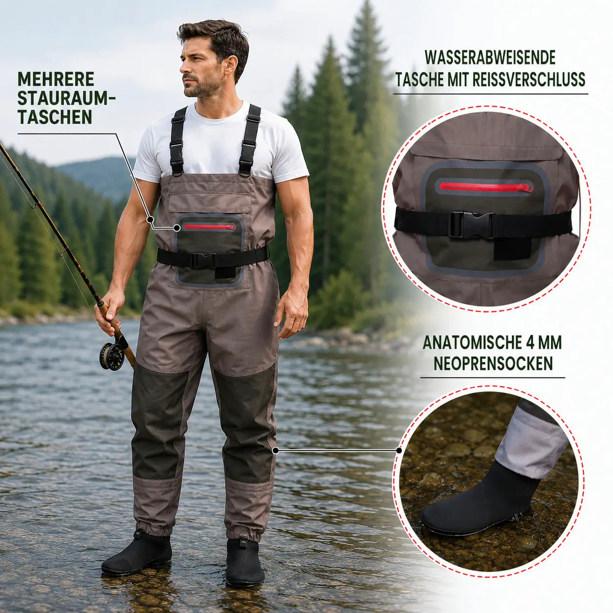 Wathose  Detailaufnahme 