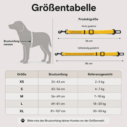 Auto Sicherheitsset für Hunde Größentabelle