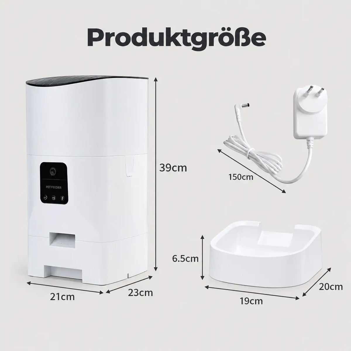 Automatischer Katzenfutterautomat mit Kamera Produktgröße 