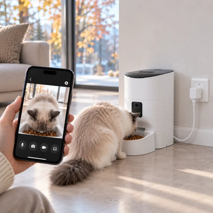 Automatischer Katzenfutterautomat mit Kamera Lifestyle-Bild 