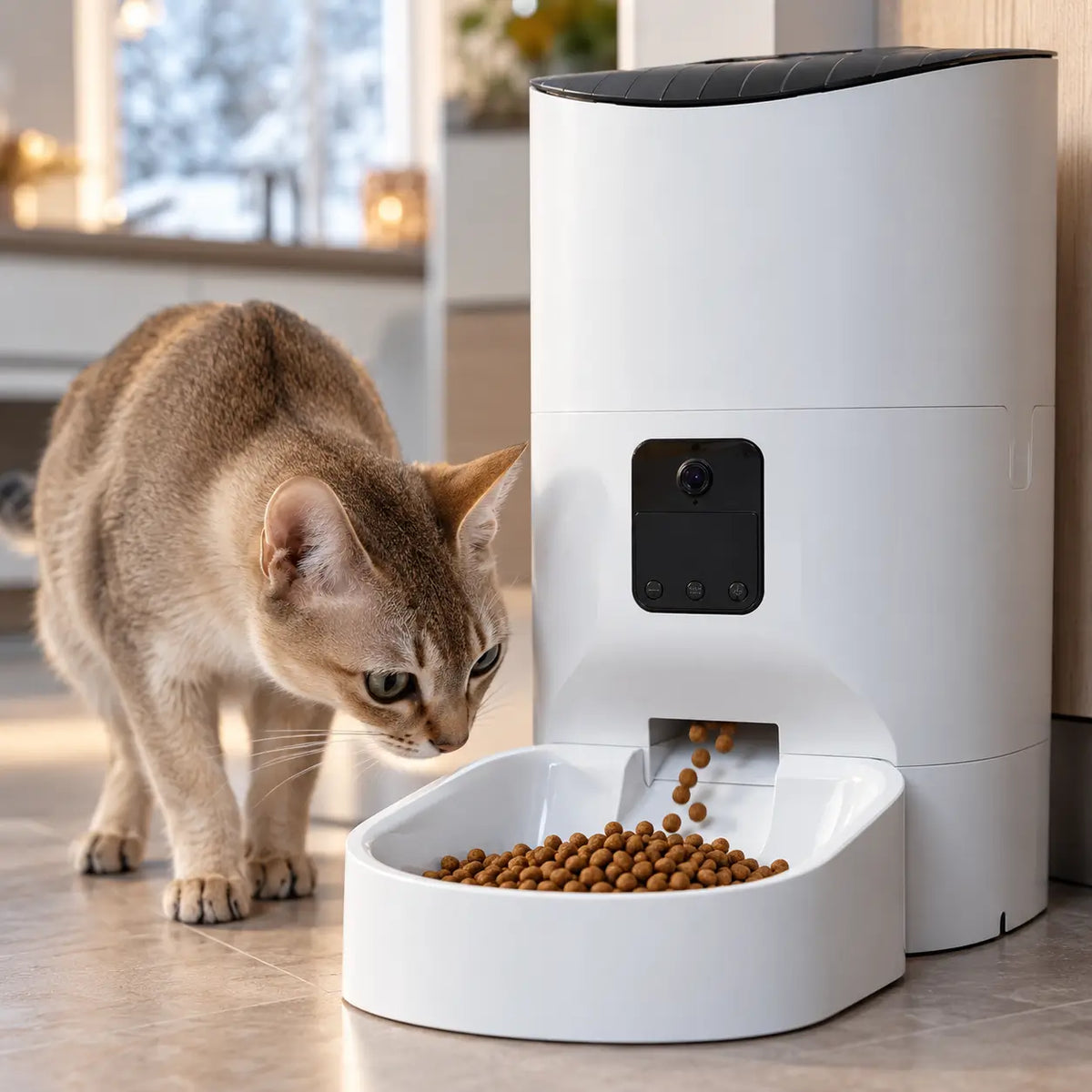 Automatischer Katzenfutterautomat mit Kamera Lifestyle-Bild 