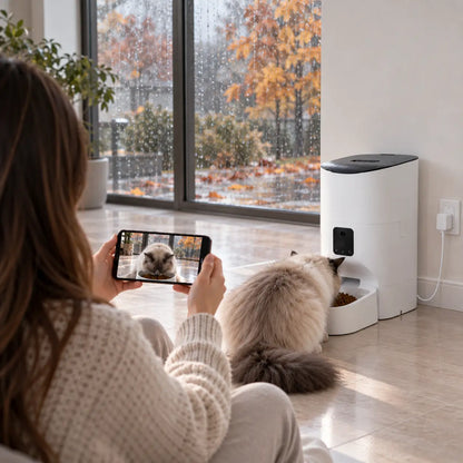 Automatischer Katzenfutterautomat mit Kamera Lifestyle-Bild 