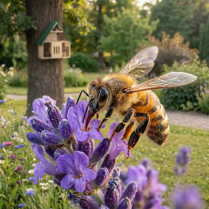 Insect hotel made of wood for garden & balcony | Sustainable bee hotel
