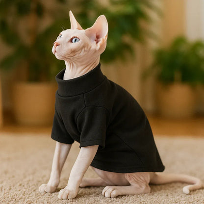 Cat Sweater Winter | Soft Velvet Sweater for Hairless & Short-Haired Cats