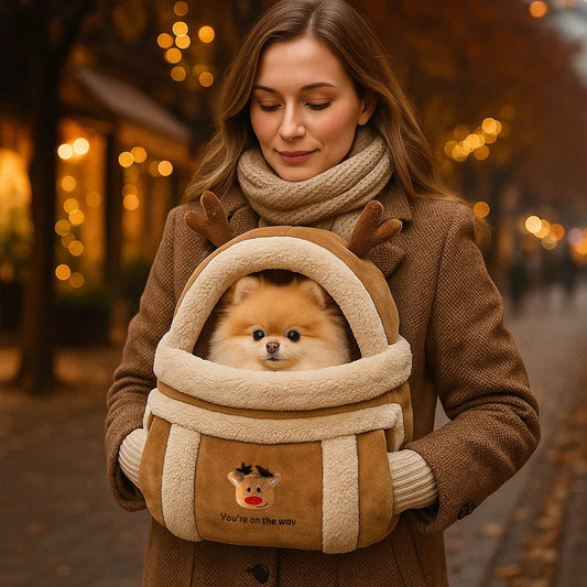 Plüsch Hundetragetasche | Warme & Sichere Tragetasche für Kleine Hunde