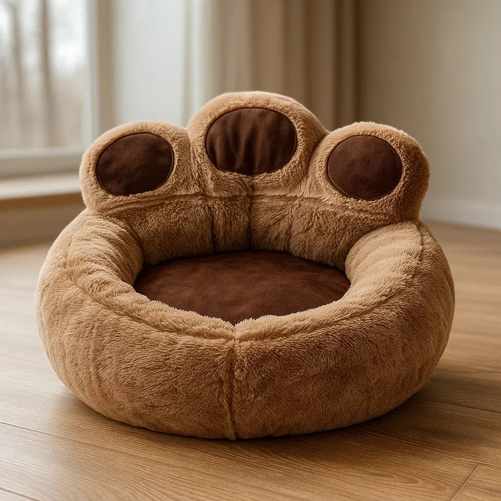 Hundebett in Pfotenform | Beruhigendes & Waschbares Kuschelbett