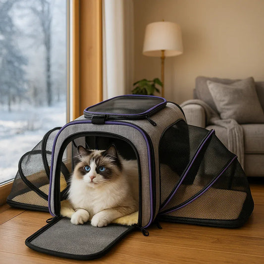 Katzentragetasche & Katzenhaus | Faltbare & Atmungsaktive Reisetasche