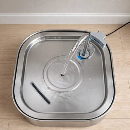 Stainless Steel Cat Drinking Fountain 3.2L | Quiet & Hygienic