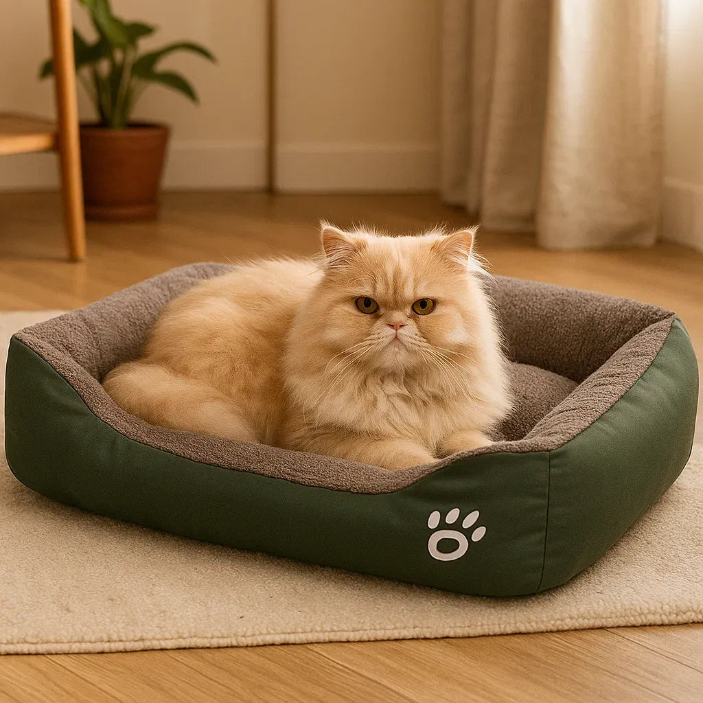 Katzenbett Winter | Weiches Beruhigungsbett für Wärme & Geborgenheit
