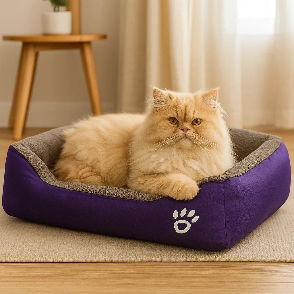 Katzenbett Winter | Weiches Beruhigungsbett für Wärme & Geborgenheit