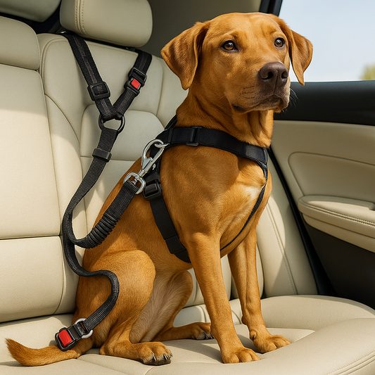 SafeRide – Der verstellbare Sicherheitsgurt für Hunde im Auto