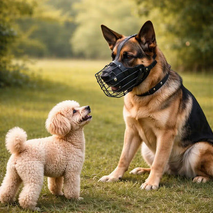 Muselière pour chien en acier inoxydable | Réglable & respirante
