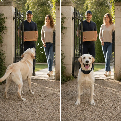 Collier anti-aboiement pour chiens sans électricité avec vibration