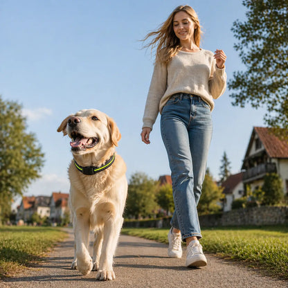 Collier anti-aboiement pour chiens sans électricité avec vibration