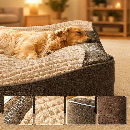 Dog bed with edge | Cozy dog cushion with raised headrest