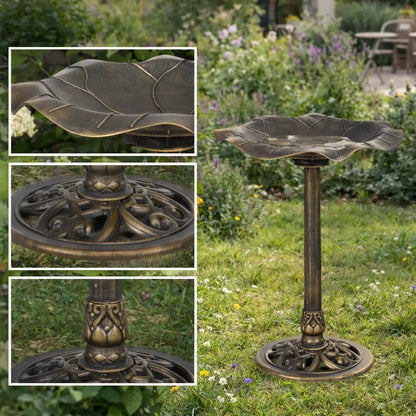 Vogeltränke mit Standfuß | Lotusblatt-Design für Garten & Terrasse