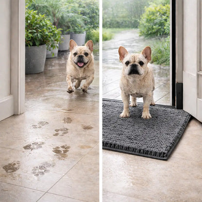 Dirt-catching mat for dogs Gray | Highly absorbent & quick-drying for home