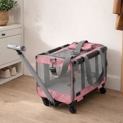 Dog carrier bag with wheels | 3-in-1 travel bag for journeys