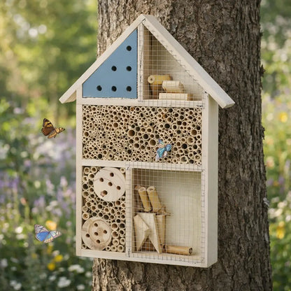 Hôtel à insectes en bois pour jardin & balcon | Hôtel à abeilles