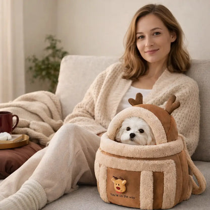 Sac de transport en peluche pour chien | Sac chaud & sécurisé pour petits chiens