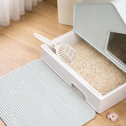 Cat litter box with drawer & double door | Closed & odor-free