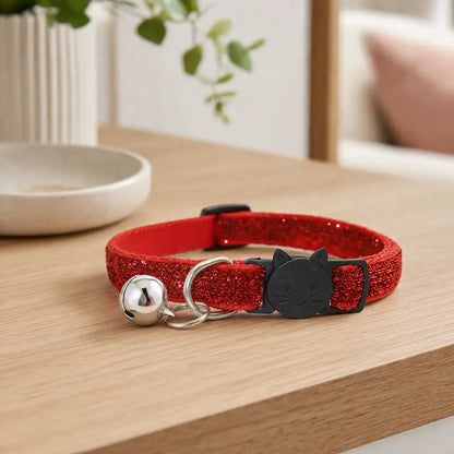Cat collar with safety clasp & bell | Adjustable