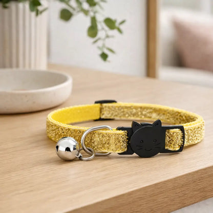 Cat collar with safety clasp & bell | Adjustable